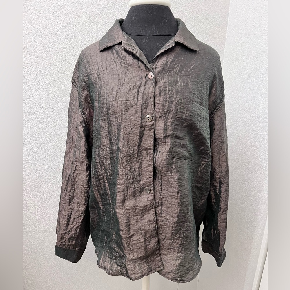 Chico's Cuffed Sleeve Button Down Blouse Size Chico’s 2
